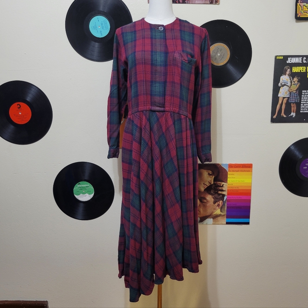 J.G. Hook | Vintage Asymmetrical Tartan Plaid Dress